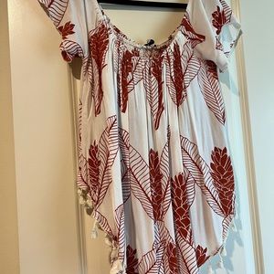 Sig Zane fighting eel collab off the shoulder top